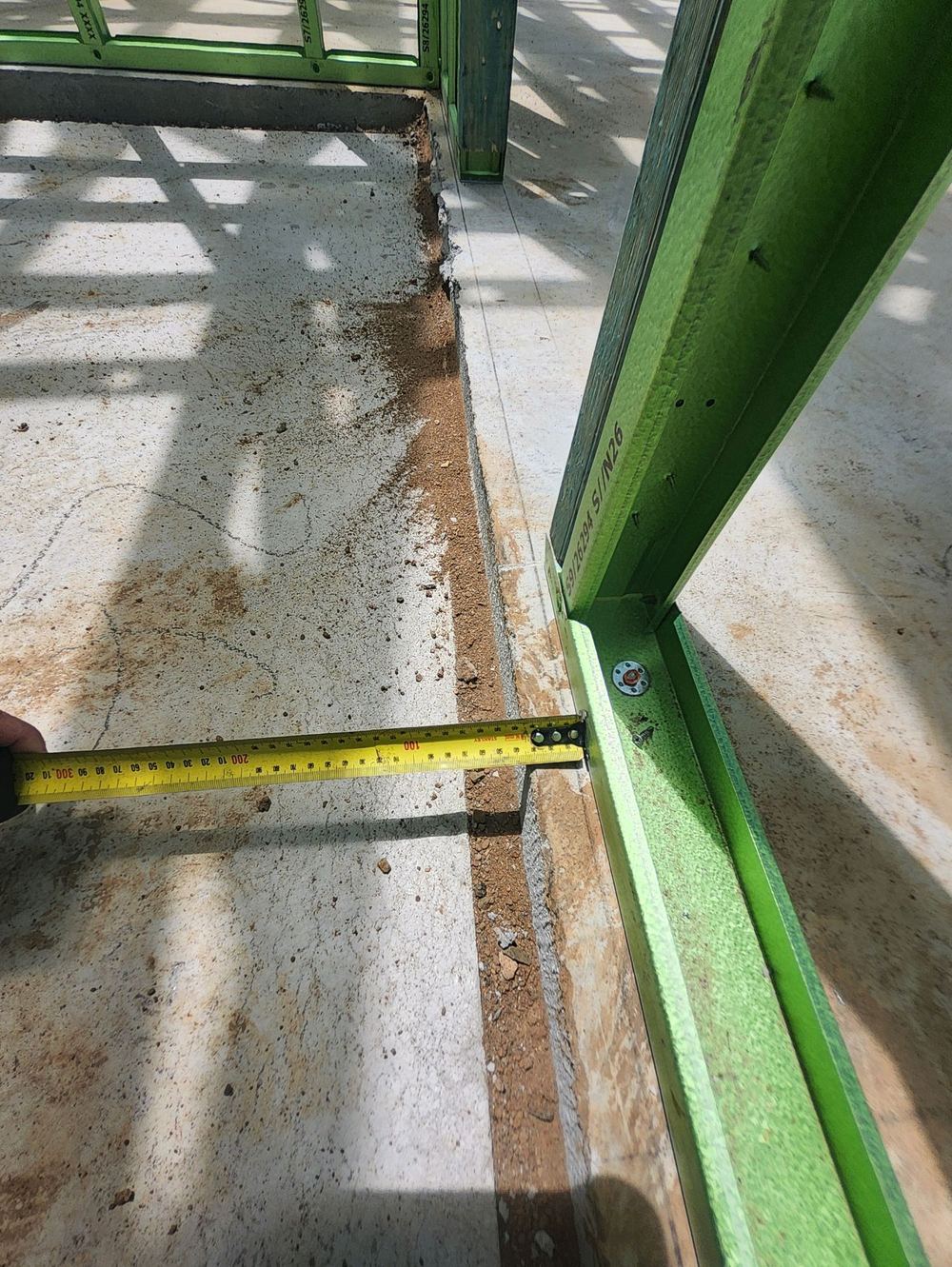 Shower recess set down running more than 10 mm past the wall frame, found during a frame inspection in Quakers Hill