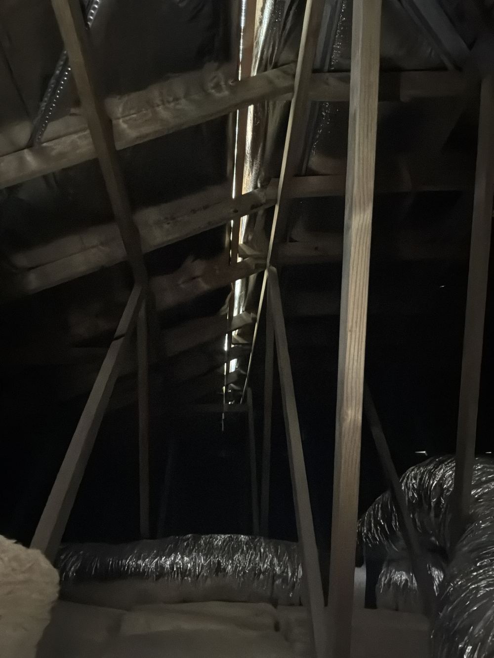 A second roof penetration missing its flashing at handover, found during a handover inspection in Castle Hill